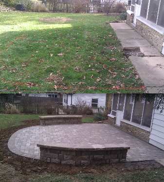 BEFORE PATIO and AFTER PATIO photos below